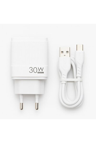 OEM 30W Fast Charge PD 3.0 + QC 3.0 Charger with USB-C Cable Included, White