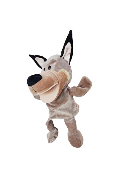 Flippy Hand Puppet, Plush, 25 x 10 x 8 cm, Wolf Model, Beige