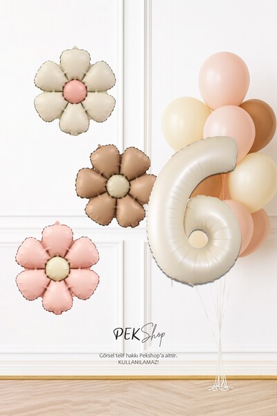 PEKSHOP Σετ μπαλονιών γενεθλίων με θέμα Bohemian Daisy, Σετ ρετρό μπαλονιών μ...