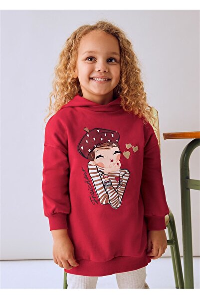 MAYORAL Girl's Hooded Plush Fleece Dress Red 4928