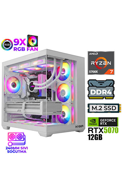 XASER Master x6 Ryzen 7 5700X 32GB Ram 1TB M.2 NVMe SSD 12GB RTX5070 Sıvı Soğutmalı Oyuncu Bilgisaya
