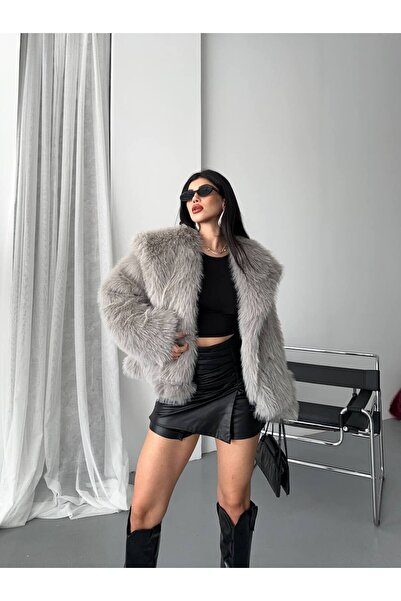 SUXİRCNHTMTS Γυναικείο χειμερινό παλτό από ψεύτικη γούνα με κουμπώματα – Oversize – Ανθεκτικό στο κρύο