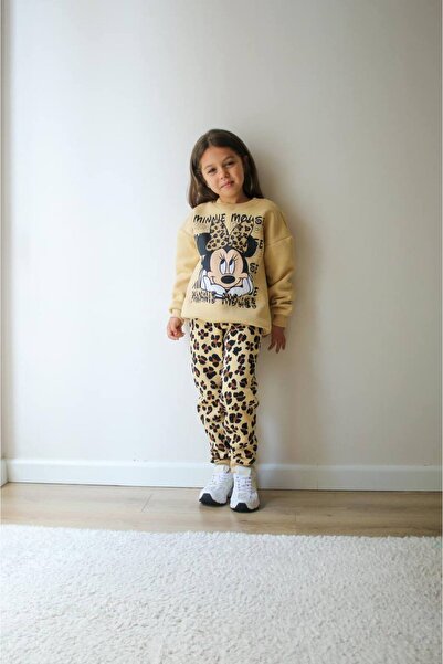 NURTOPU Kız çocuk takımı alt üst set 3iplik li şardonlu içi kalın kışlık full likrali pamuk kumaş yuzde yuz