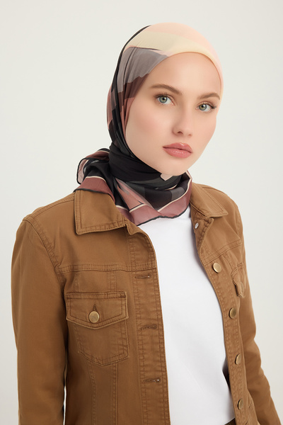 Schaless Lalesi of Colors - Tile - Efilia Patterned Scarf - 90X90 cm