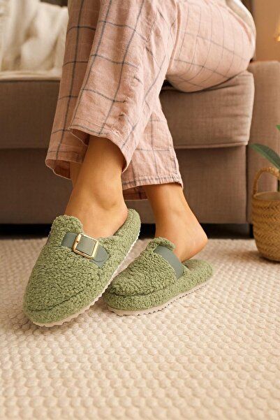 MODAONN Women's Buckle Towel Winter Women's Slippers
