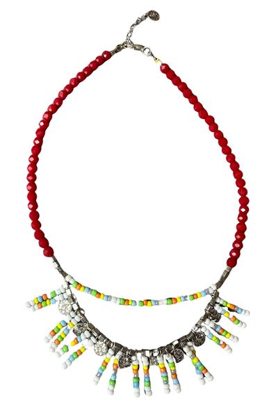 Uretti - Özlem 9422 6723 Handmade Ethnic Necklace with Sand and Crystal Beads