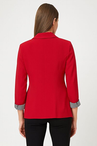 KASİDE Striped Trimmed Jacket with Sleeves