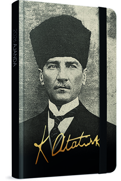 Gıpta 2026 139-AKK ATATÜRK İplik Dikişli Sert Kapak 13x21 Günlük Krem Ajanda