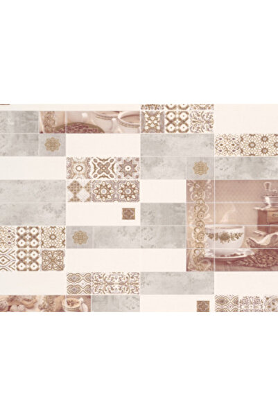 MallDeco Tapet de bucătărie din vinil, culoare pulbere, model Ducesa