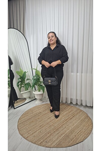 Butik İnci Taş Detaylı Gömlek