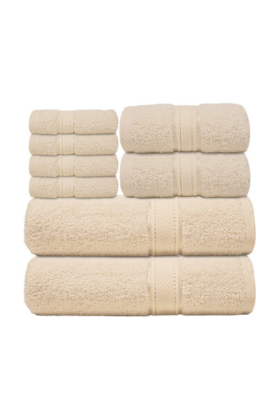 Hotel Linen Klub 8 - Piece Premium 100% Cotton Terry Towel Set – 2 Bath Towels, 2 Hand Towels & 4 Face Towels