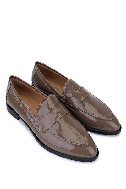 Tamer Tanca Women's Genuine Leather Mink Patent Leather Loafers