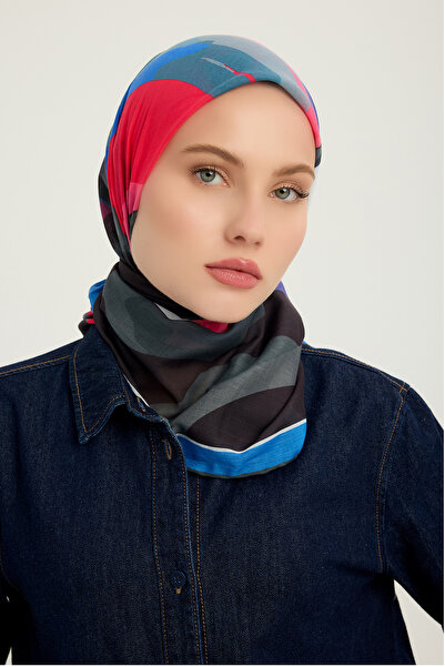 Schaless Ταλές των χρωμάτων - Φούξια - Κασκόλ με σχέδιο Εφιλία - 90x90 εκ.