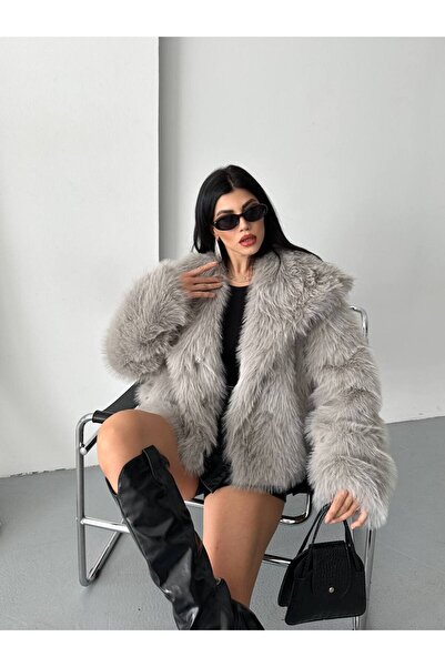 SUXİRCNHTMTS Γυναικείο χειμερινό παλτό από ψεύτικη γούνα με κουμπώματα – Oversize – Ανθεκτικό στο κρύο