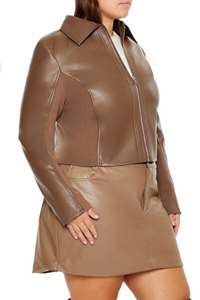 Forever 21 Plus Size Suni Deri Ceket