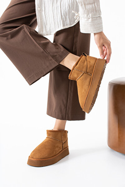 SOFT Mini Süet İçi Kürklü Kalın Taban Kadın Bot