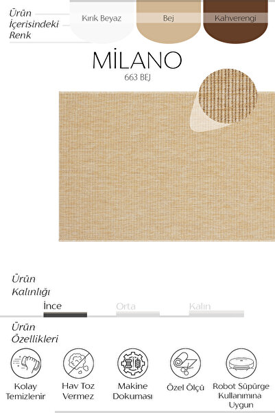 Cool Halı Milano 663 Beige Sisal Jute Look Carpet Runner Thin Bohemian Stain Resistant Entrance Doorway Hallway Carpet