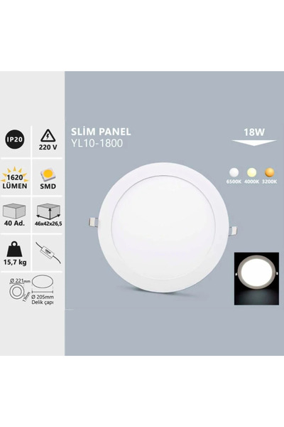 Noas 18W SIVA ALTI LED PANEL 6500K BEYAZ IŞIK (1 ADET)