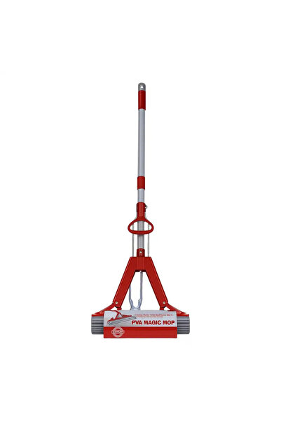 Kovar Telescopic Handle Folding Sponge Mop With Super Absorbent Sponge- Red