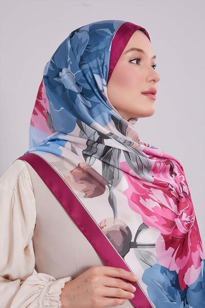 Levidor Plum Lotus Pattern Indian Silk Shawl