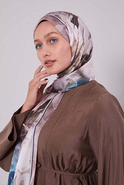 Levidor A.Brown Mixed Leaf Pattern Indian Silk Shawl