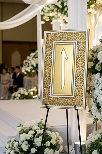 Liar Dekor Ahşap İşlemeli Çift Renk Dekoratif Hediyelik Elif tablo