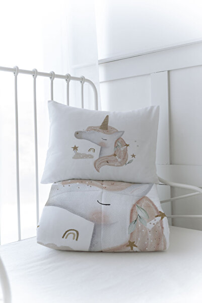 Tuğba Kuğu Organic Printed Montessori (100X200) Quilt Set Quilt Set - Royal Series - Unicorn Dream