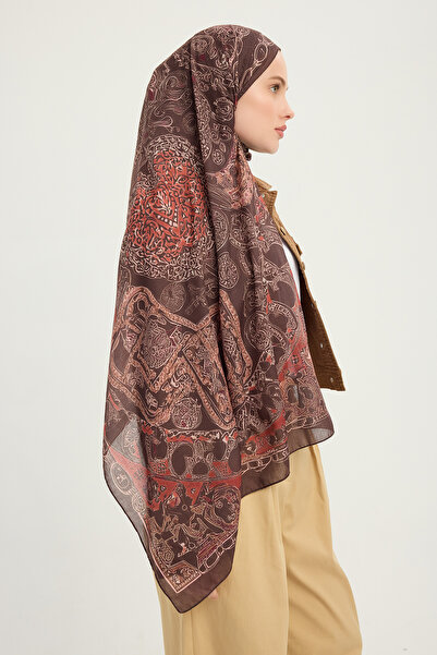 Schaless Endless Love - Brown - Efilia Patterned Shawl - 70X190 cm