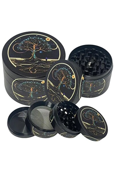 Habanos Grinder 4 Kat Baharat Tütün Öğütücü Yapışmaz Çelik 50mm Mıknatıslı Ka...