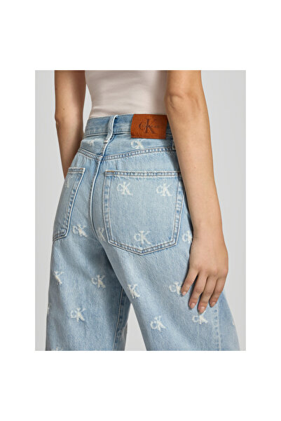 Calvin Klein Ck Lv047c785g The Wıde Leg Ck Dıstressed Indıg Kadın Pantolon