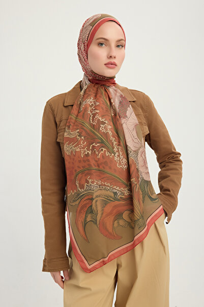 Schaless Mercan Bahçesi - Burgundy - Efilia Patterned Shawl - 70X190 cm