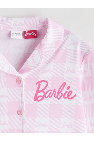 LC Waikiki Lcw Kids Shirt Collar Barbie Printed Girls' Pajamas Set