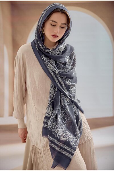 Yaqa LACİVERT ETHNIC ŞAL