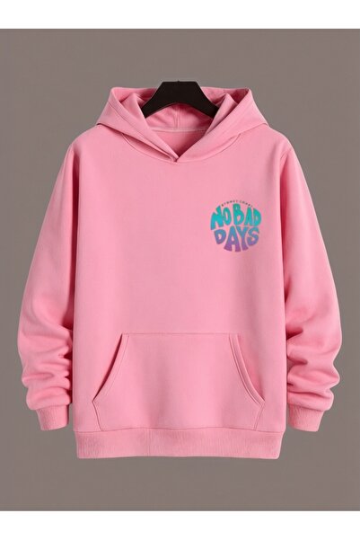 ArtYus سويت شيرت بقلنسوة كبير الحجم من القطن مطبوع عليه ألوان خاصة من No Bad ...