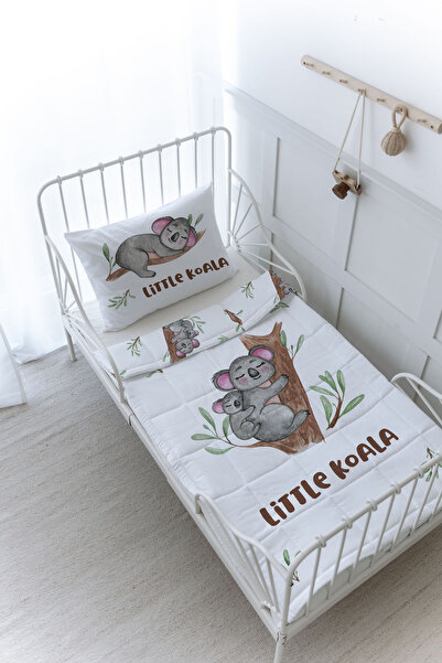 Tuğba Kuğu Organic Printed Montessori (100X200) Quilt Set Quilt Set - for Baby Series - Mother and Baby Koala