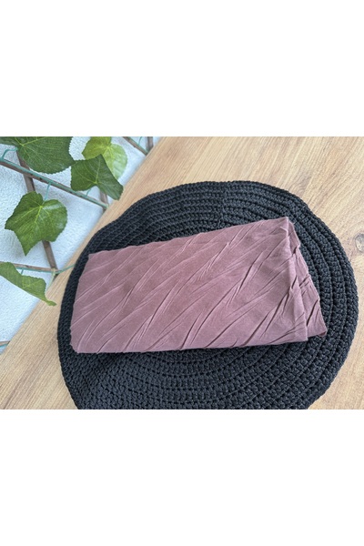 Blotch وشاح بامبو بني مطوي 100×100 حجاب إسلامي 70 جرام