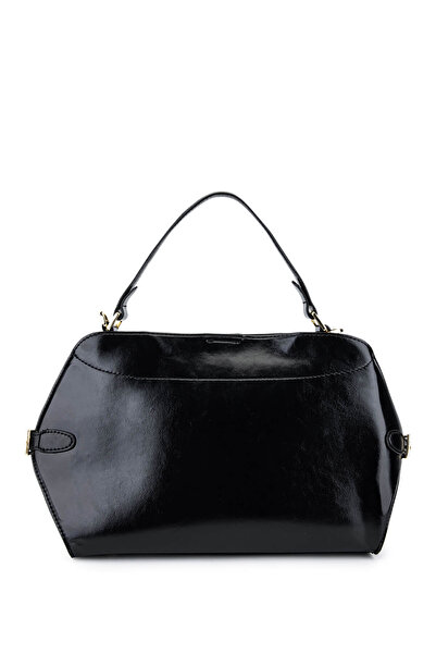 Tamer Tanca حقيبة كتف نسائية من الجلد الصناعي باللون الأسود