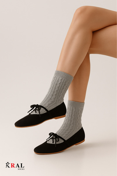 KRAL SOCKS Women's Wool Socks (4 Pairs) Winter Thermal Effect Soft Wool Texture