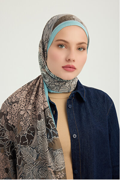 Schaless Silent Seasons - Blue - Efilia Patterned Shawl - 70X190 cm