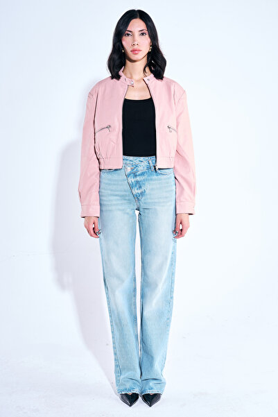 ALOFA Beli Lastikli Deri Ceket