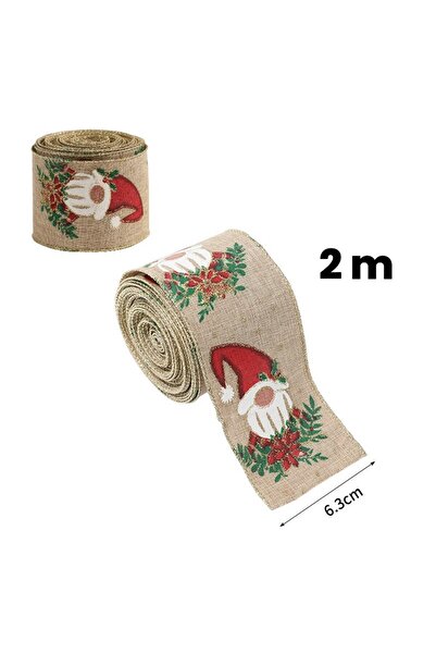 GERICOM Flippy Christmas Decorative Ribbon, Elf Design, 200 x 6.3 cm, Khaki