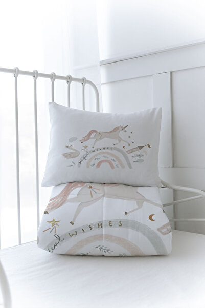 Tuğba Kuğu Organik Baskılı Montessori (100x200) Yorgan Seti Yorgan Seti - Royal Series - Magical Unicorn
