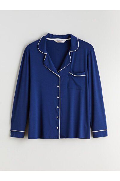 LC Waikiki Büyük Beden Gömlek Yaka Kadın Pijama Takımı