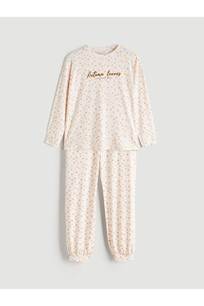 LC Waikiki Жіночий піжамний комплект з велосипедним коміром і квітковим принтом