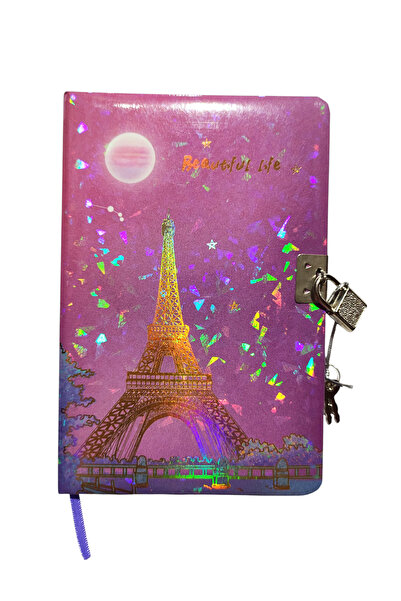 Limmy Σημειωματάριο αναμνηστικών έναστρων νυχτερινών ημερολογίων (σημειωματάριο ημερολογίου) με κλειδαριά 80 φύλλα - Παρίσι Άιφελ