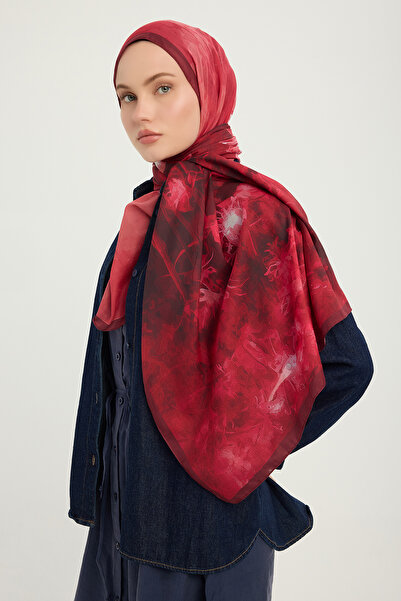 Schaless Timeless Dream - Red - Efilia Patterned Shawl - 70X190 cm