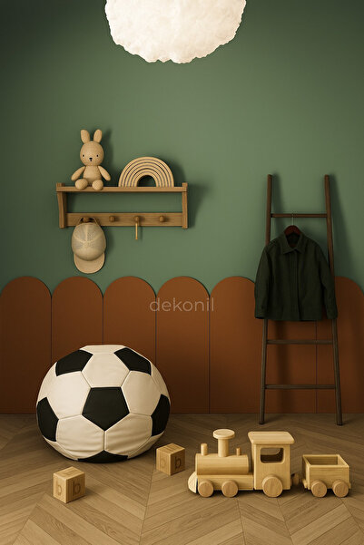Dekonil Petra MDF Yarım Oval Çocuk Odası Duvar Paneli 36*88 cm - 2 Adet