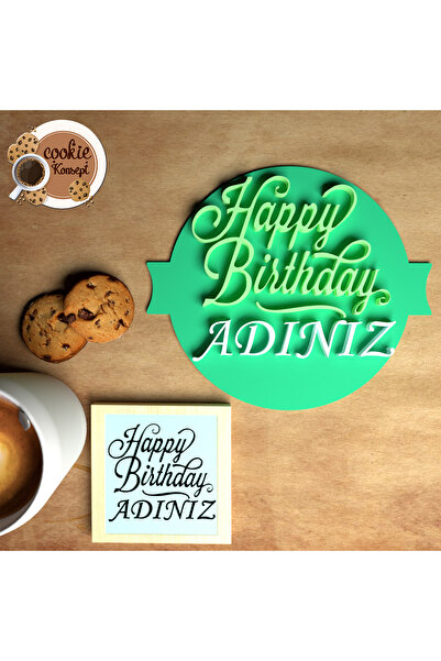 CookieKonsept Kişiye Özel İsimli Doğum Günü Kutlama Damgası – Kurabiye, Fonda...