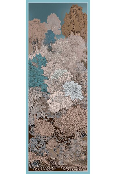 Schaless Тихі сезони - Синій - Шаль з візерунком Efilia - 70x190 см