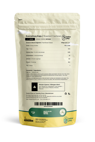 OnlineÇiftçi Kavrulmuş Kaju 400Gr